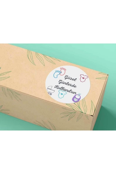 Bebek Temalı Güzel Günlerde Kullanılsın Sticker Mat Etiket 4 Cm (40 Adet) ürün görseli 1
