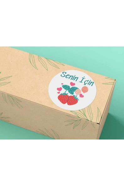 Senin Için Yazılı Etiket Yuvarlak Mat Stıcker 4 Cm (40 ADET) ürün görseli 1