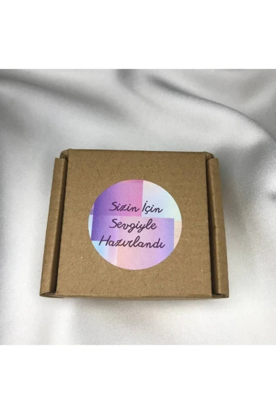 Sizin Için Sevgiyle Hazırlandı Etiketi Teşekkür Sticker Serisi Model Xy 4 Cm (100 Adet) ürün görseli 1