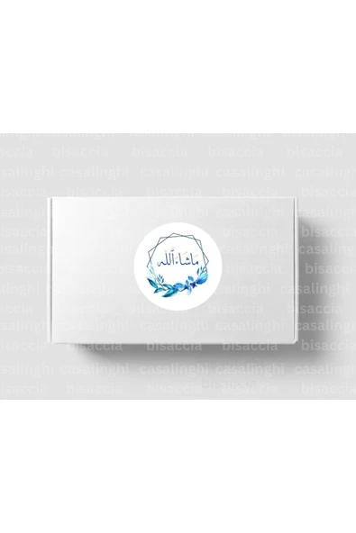 Arapça Mashallah Etiketi Yuvarlak Mat Sticker Bebek Partisi Kutlama Mevlit 4 Cm (90 Adet) ürün görseli 1