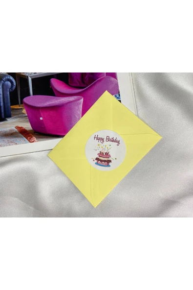 Happy Bırthday Stıcker Pasta Etiketi Yuvarlak Mat Stıcker Doğum Günü Serisi 4 Cm (40 Adet) ürün görseli 1