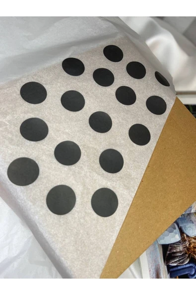 Siyah Puantiye Boş Etiket Yuvarlak Yazı Yazılabilir Labels Blank İşaret Küçük Sticker 3 Cm - 50li ürün görseli 1