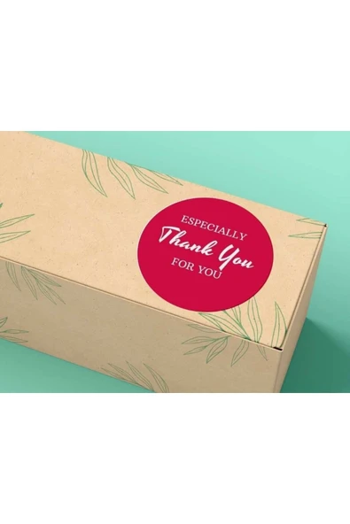 Espically For You Thank You Kırmızı Etiket Teşekkür Etiketleri 4 Cm - 45 Adet ürün görseli 1