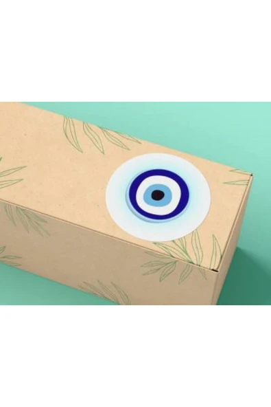 3 Cm (95 Adet) - Nazar Boncuk Etiketi Evil Eye Bead Label Yuvarlak Mat Sticker ürün görseli 1