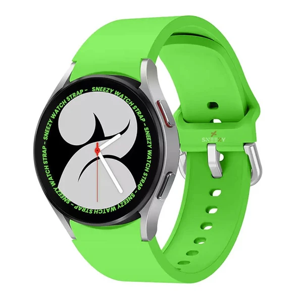 Samsung Galaxy Watch 6 40 43 44 47mm Uyumlu Orjinal Tasarım Kavisli PureLux Silikon Kordon  Yeşil ürün görseli 1