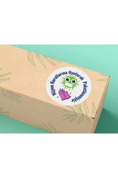 Hijyen Kurallarına Uyularak Paketlenmiştir Etiket Yuvarlak Mat Stıcker Hijyen Serisi 4 Cm (40 ADET) ürün görseli 1