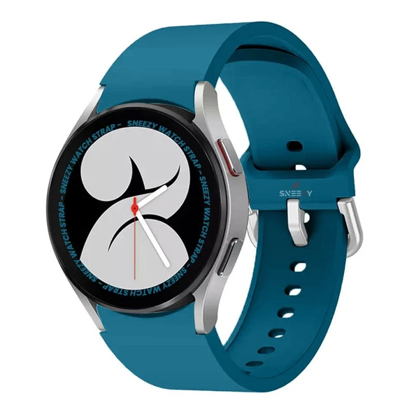 Samsung Galaxy Watch 4 5 Pro 40 42 44 45 46mm Uyumlu Orjinal Tasarım Kavisli PureLux Silikon Kordon  Petrol Mavisi ürün görseli 1
