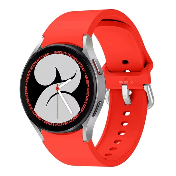 Samsung Galaxy Watch 6 40 43 44 47mm Uyumlu Orjinal Tasarım Kavisli PureLux Silikon Kordon  Kırmızı ürün görseli 1