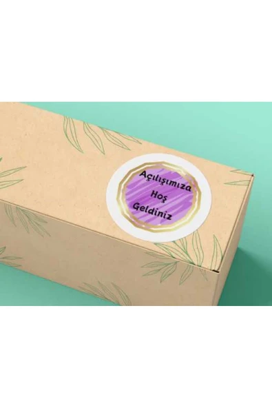 Açılışımıza Hoş Geldiniz Etiketi Mat Yuvarlak Sticker Welcome 4 Cm (40 ADET) ürün görseli 1