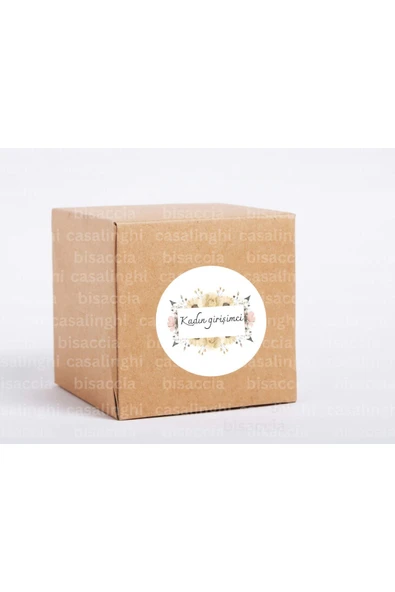 Kadın Girişimci Etiketi Girişimci Kadınlar Yuvarlak Mat Çıkartma Round Sticker 4 Cm (45 Adet) ürün görseli 1