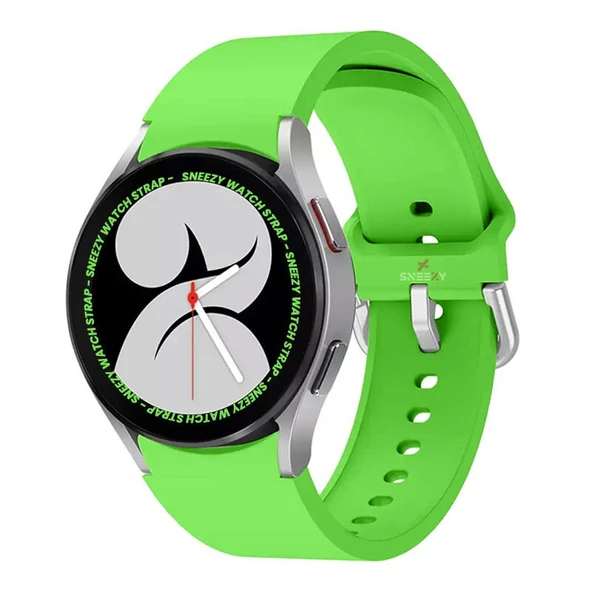 Samsung Galaxy Watch 4 5 Pro 40 42 44 45 46mm Uyumlu Orjinal Tasarım Kavisli PureLux Silikon Kordon  Yeşil ürün görseli 1