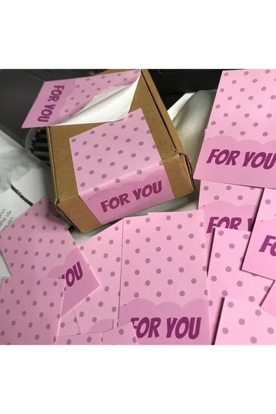 For You Kuşe Parlak Selefonlu Dikey Etiket Dikdörtgen Senin Için 8,1x5 Cm - (20 ADET) ürün görseli 1
