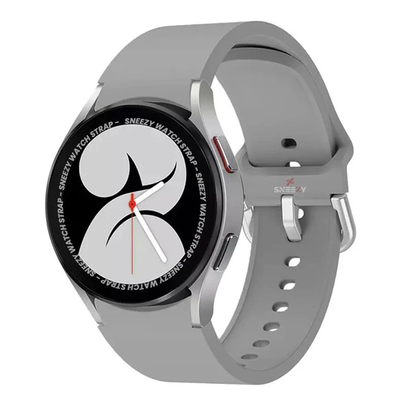 Samsung Galaxy Watch 4 5 Pro 40 42 44 45 46mm Uyumlu Orjinal Tasarım Kavisli PureLux Silikon Kordon  Gri ürün görseli 1