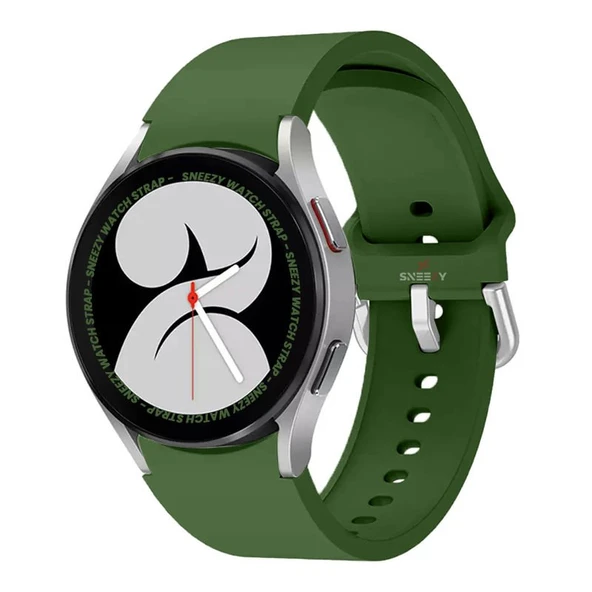 Samsung Galaxy Watch 6 40 43 44 47mm Uyumlu Orjinal Tasarım Kavisli PureLux Silikon Kordon  Haki ürün görseli 1
