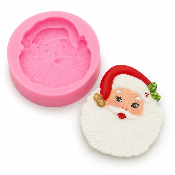 1056 - Silikon Kalıp Mum Kalıbı - Noel Baba Tabak ürün görseli 1