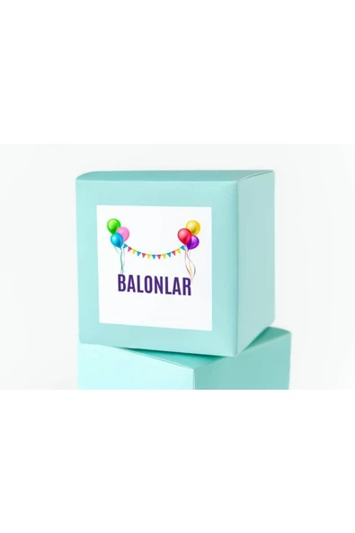 Çocuklara Özel Balonlar Temalı Etiket Kare Mat Sticker Thank You Serisi 4.5 cm (40 Adet) ürün görseli 1