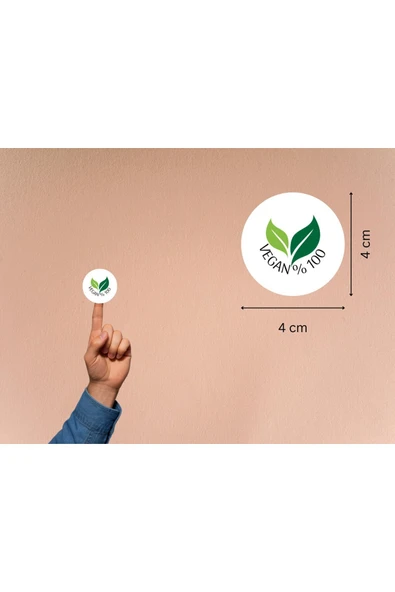 100 % VEGAN Etiketi Gıda Etiketleri Alerjen Yuvarlak Mat Sticker 4 Cm (40 Adet) ürün görseli 1