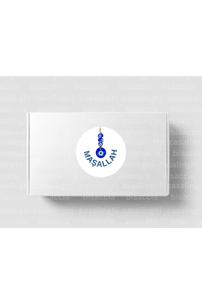 MAŞALLAH Etiketi Nazar Boncuğu Mavi Yuvarlak Mat Sticker Bebek Partisi Kutlama 4 Cm (90 Adet) ürün görseli 1