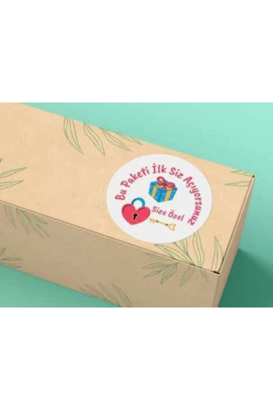 Bu Paketi Ilk Siz Açıyorsunuz Etiketi Renkli Yuvarlak Mat Stıcker 4 Cm (40 ADET) ürün görseli 1