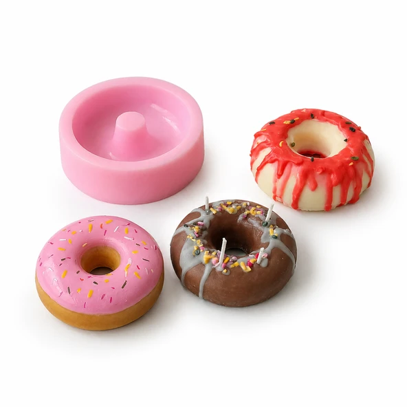 1200 - Silikon Kalıp Mum Kalıbı - Donat ürün görseli 1