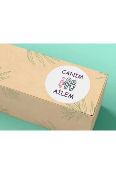 Canım Ailem Etiketi Canım Babam Canım Annem Yuvarlak Mat Sticker My Family 4 cm (40 ADET) ürün görseli 1