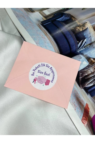 Pembe Size Özel Bu Paketi İlk Siz Açıyorsunuz Etiketi Yuvarlak Mat Sticker 4 Cm (100 Adet) ürün görseli 1