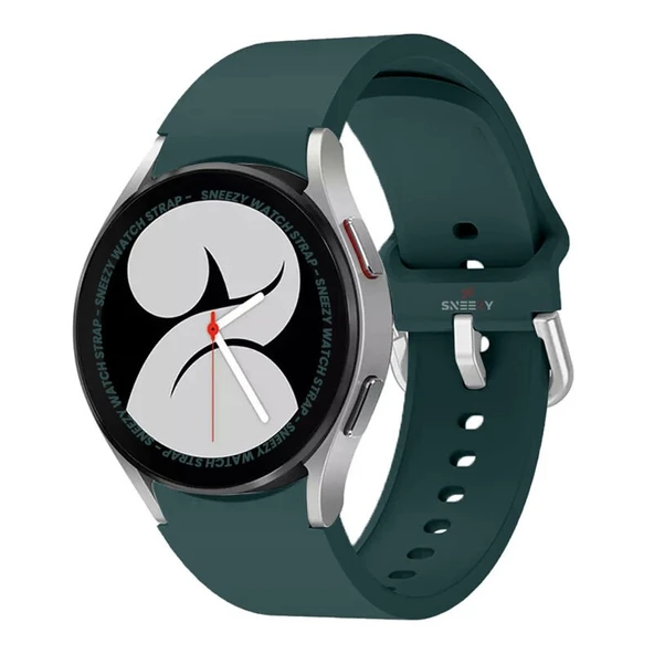 Samsung Galaxy Watch 6 40 43 44 47mm Uyumlu Orjinal Tasarım Kavisli PureLux Silikon Kordon  Koyu Yeşil ürün görseli 1