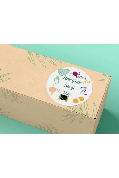 İlmeğinde Sevgi Var Sticker Mat Etiket Örgü Amigurimi Handmade El Yapımı Serisi 4 Cm (40 ADET) ürün görseli 1