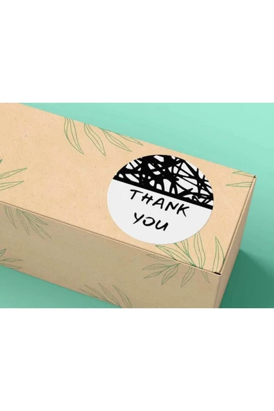 Teşekkür Ederiz Siyah Etiket Black Thank You Sticker 4 Cm (40 ADET) ürün görseli 1