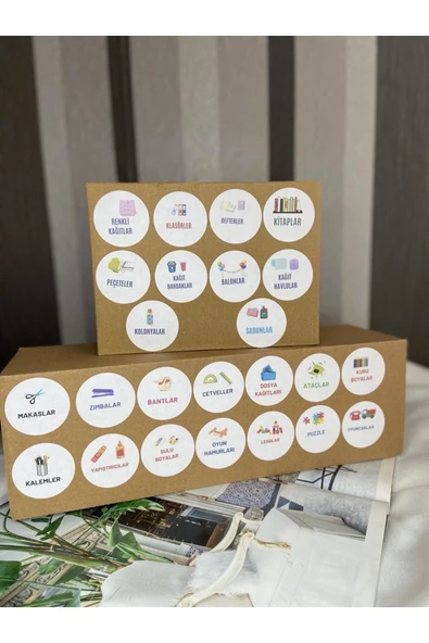 Karışık Okul Serisi Sevimli Yuvarlak Sticker Mat Etiket 4 Cm (24 Adet) ürün görseli 1