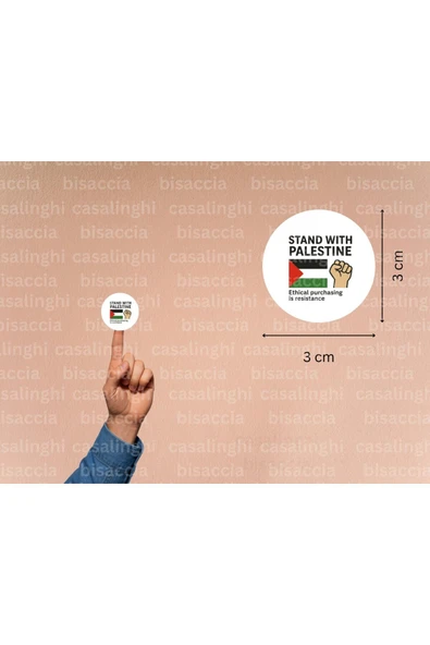 İngilizce Filistin'in Yanında Ol Etiketi Stand With Palestine Sticker Free Palestine 3 Cm (95 ADET) ürün görseli 1