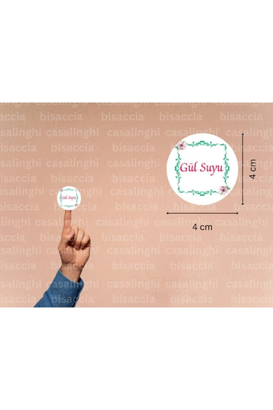 Gül Suyu Etiketi Hediye Sticker Kabe Mekke Medine Yuvarlak Mat Çıkartma 4 Cm (45 Adet) ürün görseli 1