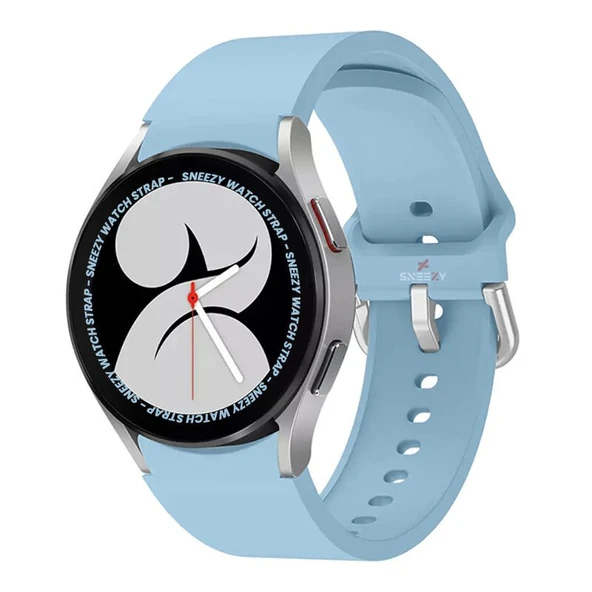 Samsung Galaxy Watch 6 40 43 44 47mm Uyumlu Orjinal Tasarım Kavisli PureLux Silikon Kordon  Açık Mavi ürün görseli 1