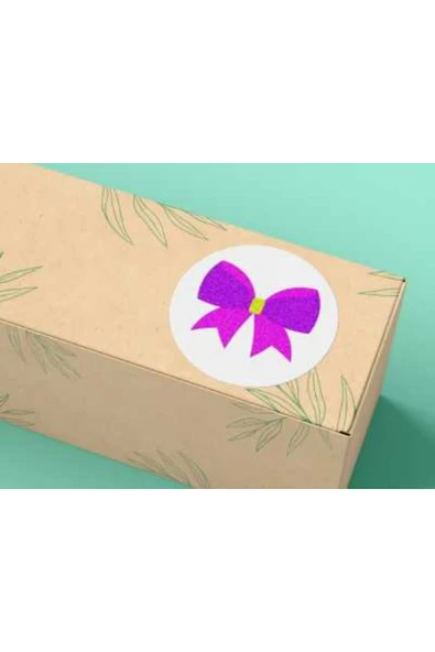 Renkli Fiyonk Etiket Yuvarlak Mat Çıkartma Round Sticker 4 Cm (20 Adet) ürün görseli 1