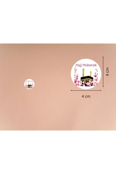 4 Cm (90 ADET) Hajj Mubarak Etiketi Hediye Sticker Gift Umre Kabe Hajj Yuvarlak Mat Çıkartma ürün görseli 1
