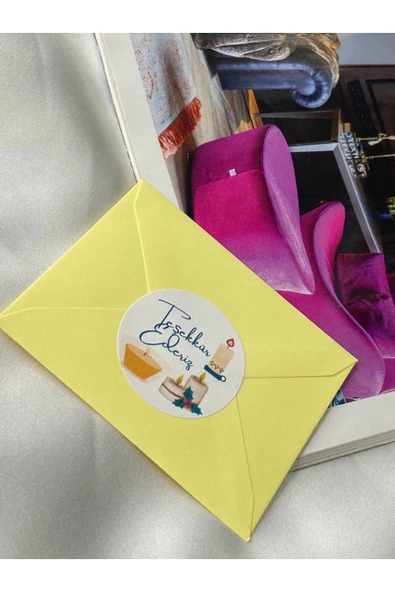 Mum Baskılı Teşekkür Ederiz Etiketi Yuvarlak Mat Sticker 4 Cm (90 Adet) ürün görseli 1