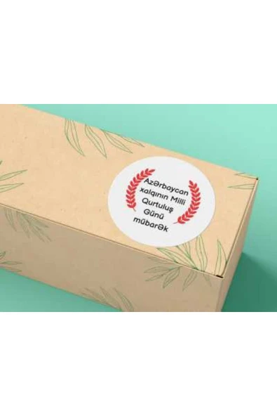 Azerbaycan Halkının Milli Kurtuluş Günü Etiketi Yuvarlak Mat Sticker 4 Cm (40 Adet) ürün görseli 1