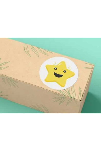 Yıldız Gülücük Etiketi Yuvarlak Mat Çıkartma Cute Round Sticker 3 Cm (95 Adet) ürün görseli 1