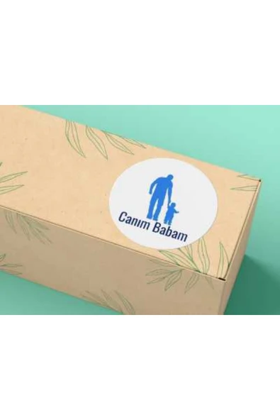 Canım Babam Etiketi Babalar Günü Yuvarlak Mat Sticker Father's Day 4 cm (40 ADET) ürün görseli 1