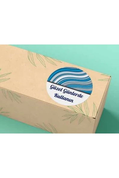 Güzel Günlerde Kullanın Etiketi Mavi Renkli Yuvarlak Mat Sticker 4 Cm (40 ADET) ürün görseli 1