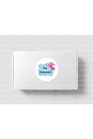 İngilizce Maşallah De Etiketi Yuvarlak Mat Sticker Say Mashallah! Nazar Değmesin 4 Cm (90 ADET) ürün görseli 1
