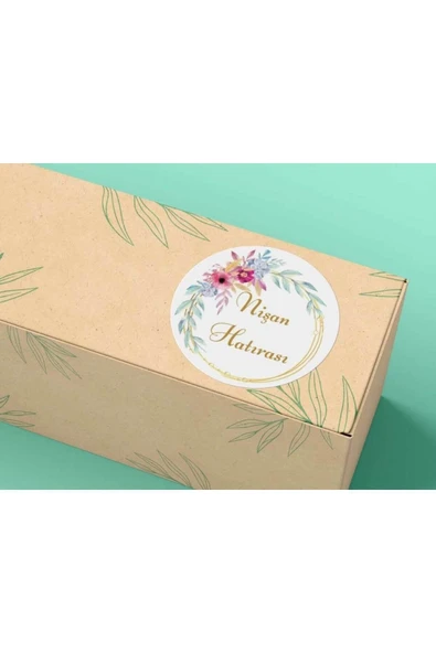 Nişan Hatırası Sticker Engagement Betrothal Düğün Nişan Kına Etiketleri Serisi Mat 4 Cm (40 ADET) ürün görseli 1