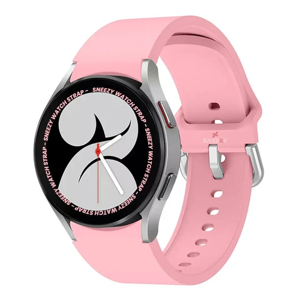 Samsung Galaxy Watch 4 5 Pro 40 42 44 45 46mm Uyumlu Orjinal Tasarım Kavisli PureLux Silikon Kordon  Pembe ürün görseli 1