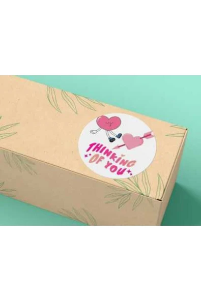 Thinking Of You Sticker Sevimli Etiket Yuvarlak Mat Çıkartma 4 Cm (40 ADET) ürün görseli 1