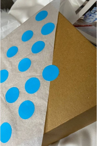 3 Cm 50 Adet Mavi Puantiye Yuvarlak Boş Etiket Writable Labels Blank Işaret Küçük Sticker ürün görseli 1
