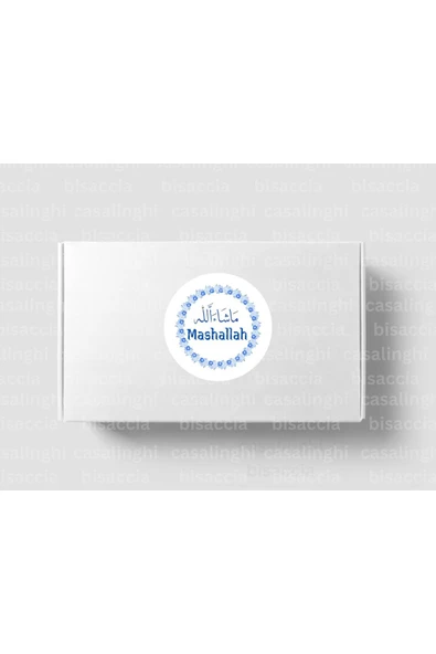 Arapça Mashallah Etiketi Yuvarlak Mat Sticker Bebek Partisi Kutlama Mevlit 4 Cm (90 Adet) ürün görseli 1