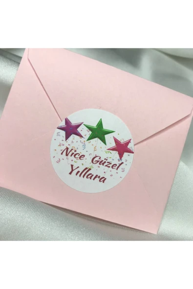 Nice Güzel Yıllara Etiketi Bırthday Stıcker Yuvarlak Mat Stıcker Doğum Günü Serisi 4 Cm (40 Adet) ürün görseli 1