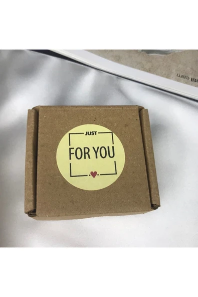 Just For You Sticker Mat Etiket Sadece Senin Için Mini Kalp Sarı 4 Cm - 40 Adet ürün görseli 1