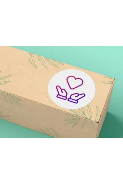 Sevgililer Günü Serisi 1 Etiketi Yuvarlak Mat Çıkartma Valentine's Day Round Sticker 4 Cm (40 Adet) ürün görseli 1