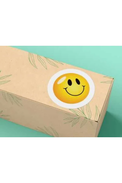 Gülen Suratlar Sarı Emoji Etiketi Yuvarlak Mat Sticker 4 Cm (40 Adet) ürün görseli 1